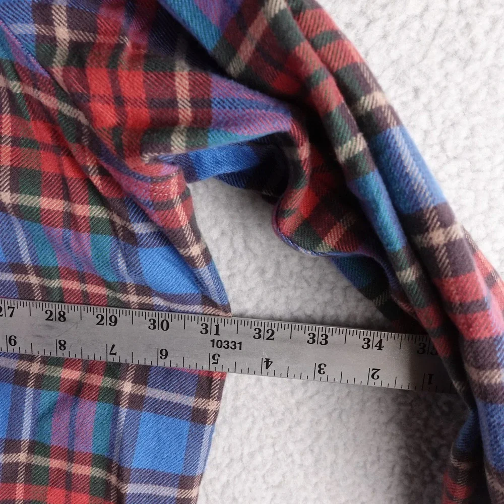 Polo Ralph Lauren Performance‎ Mens 3XB Plaid Flannel Button Down Shirt Blue Red